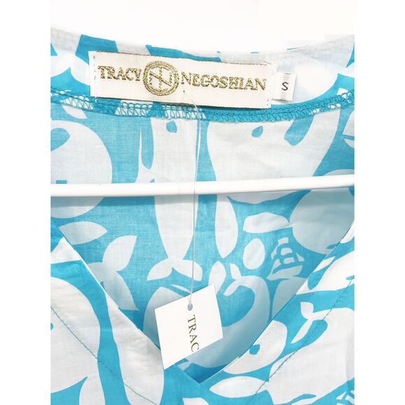 Tracy Negoshian Kaitlin Whale Print Tunic Beach Cover Up 1 Zip Pocket Sz S NWOT - Picture 5 of 9